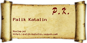 Palik Katalin névjegykártya